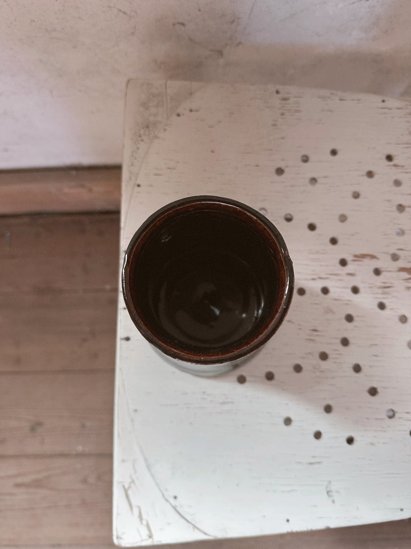 Vintage Studio Pottery Deep Brown Glazed Vase