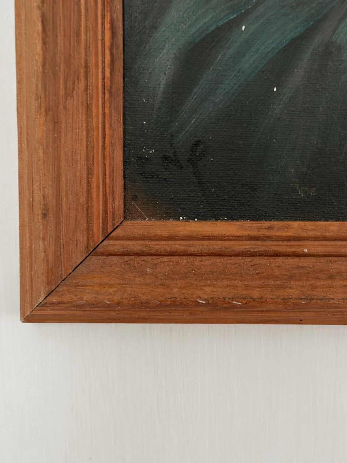 Portrait Painting – Elderly Wise Man Smoking Pipe in Timber Frame