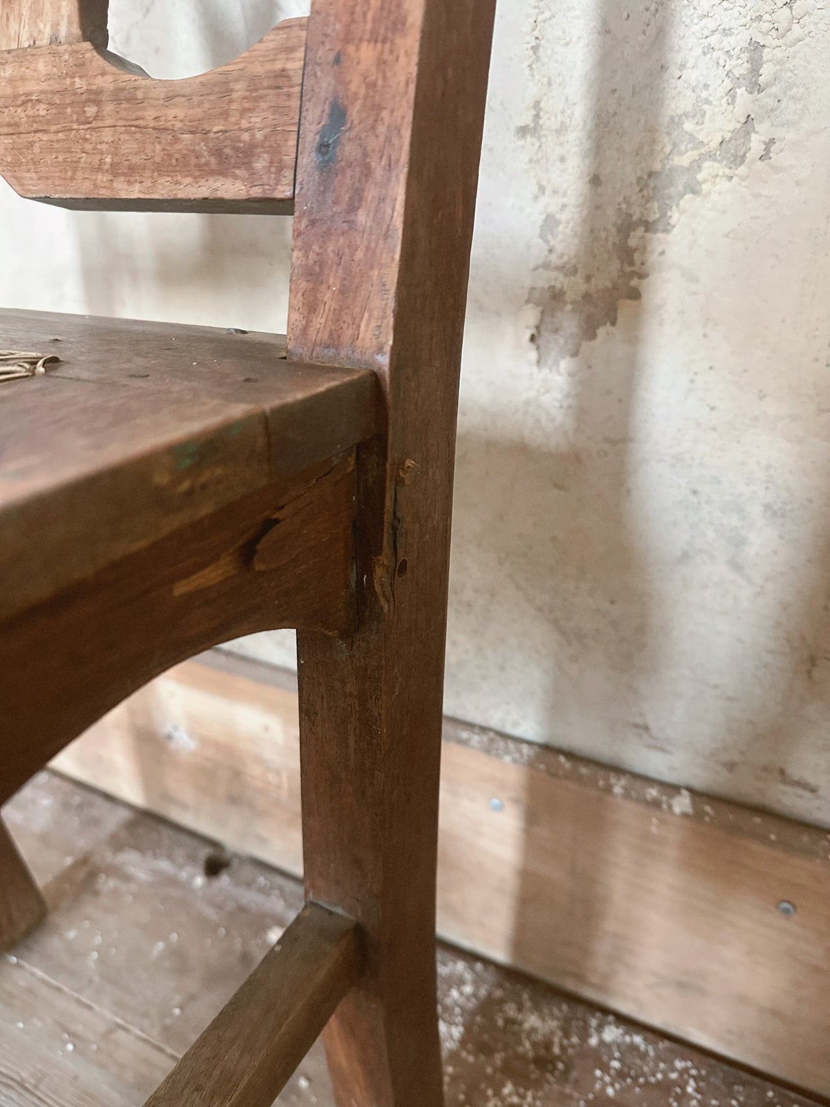 Antique Solid Timber Side Chair with Woven Cane Seat Insert