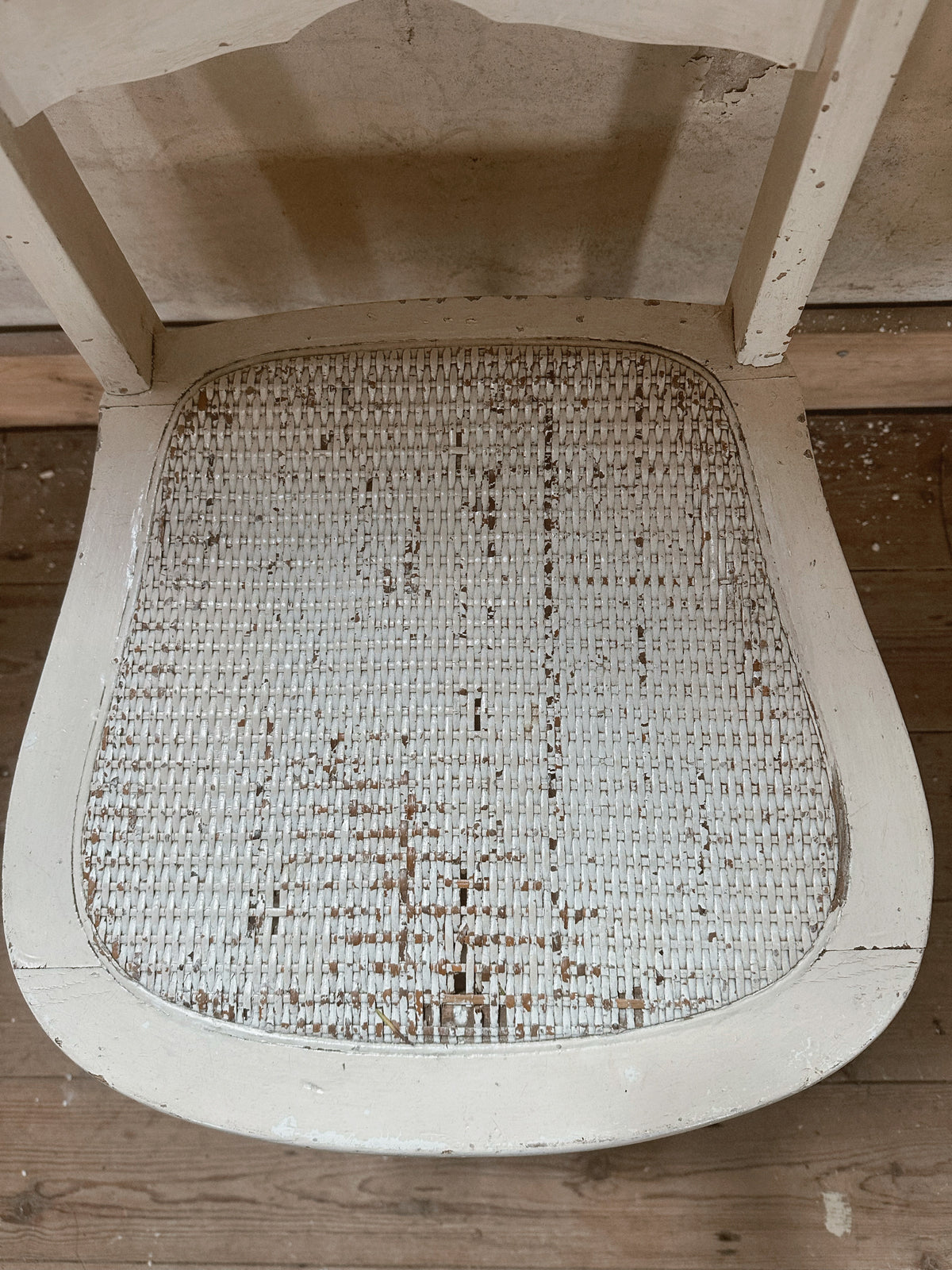Distressed Ladder Back White Chair #2