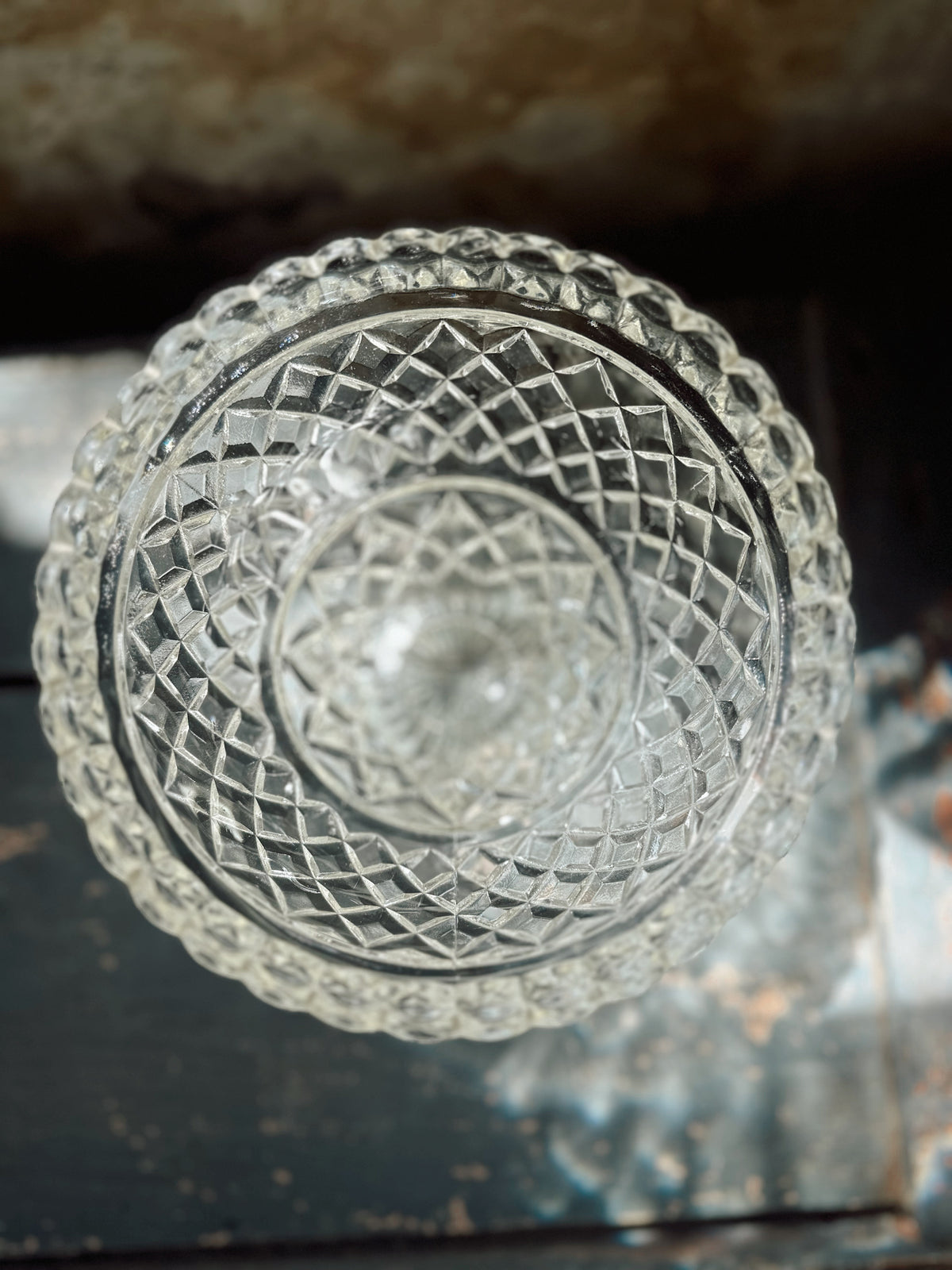 Wexford Pattern Pressed Glass Bowl/Vase