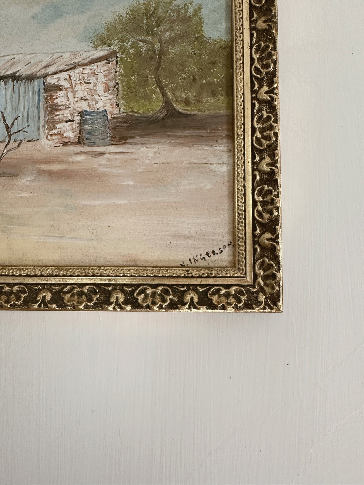 Australian Outback Landscape Painting – Signed V. Ingerson – Framed 