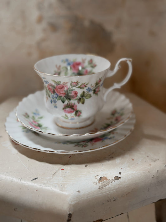Royal Albert “Moss Rose” Trio Set