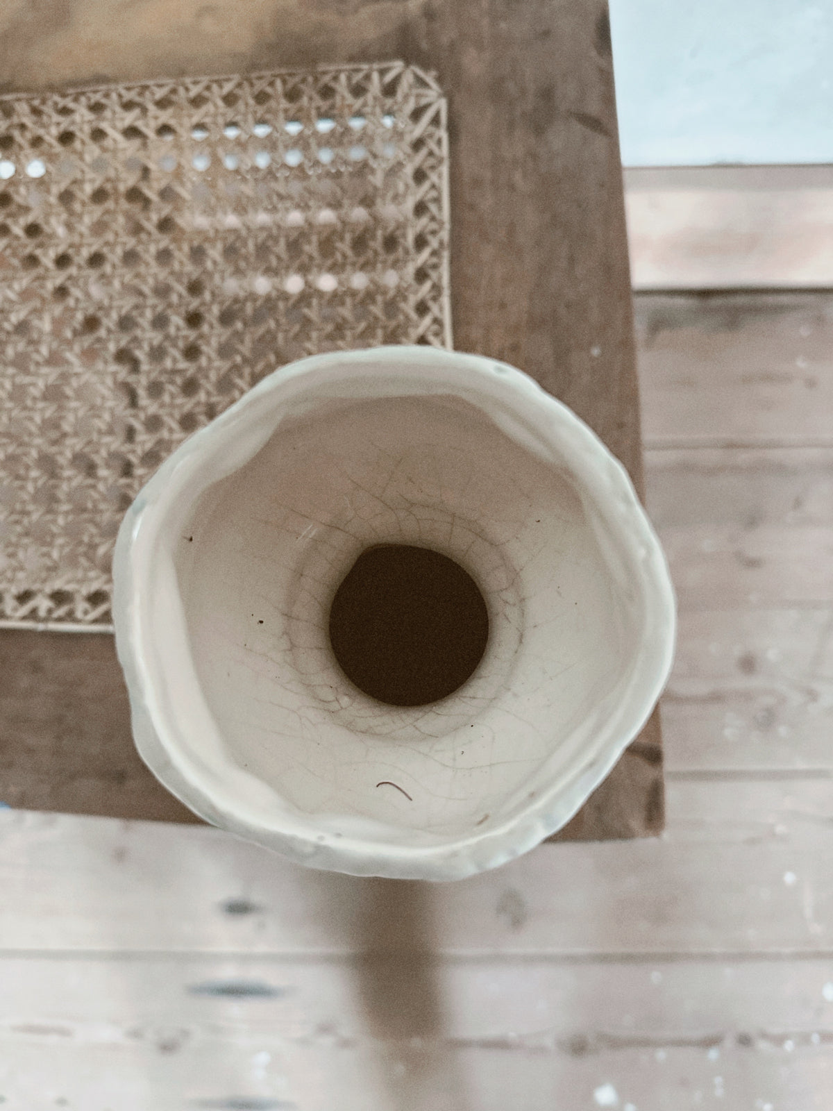 Matte Cream Ceramic Baluster Vase