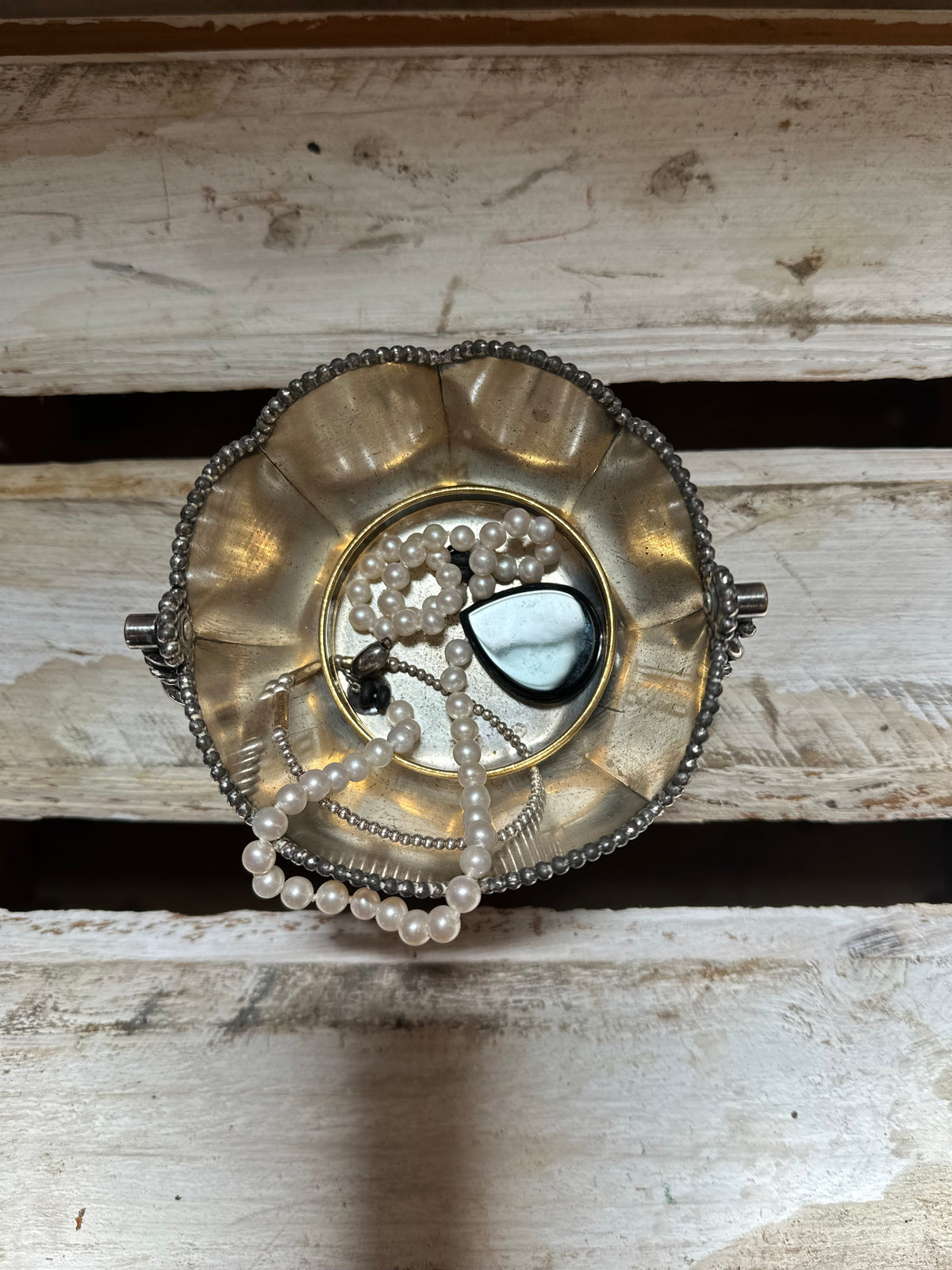 Antique Silver Plated Ornate Open Salt Cellar Basket