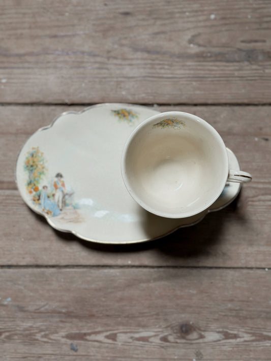 Tennis set - J & G Meakin “Sunshine” ware snack plate and cup