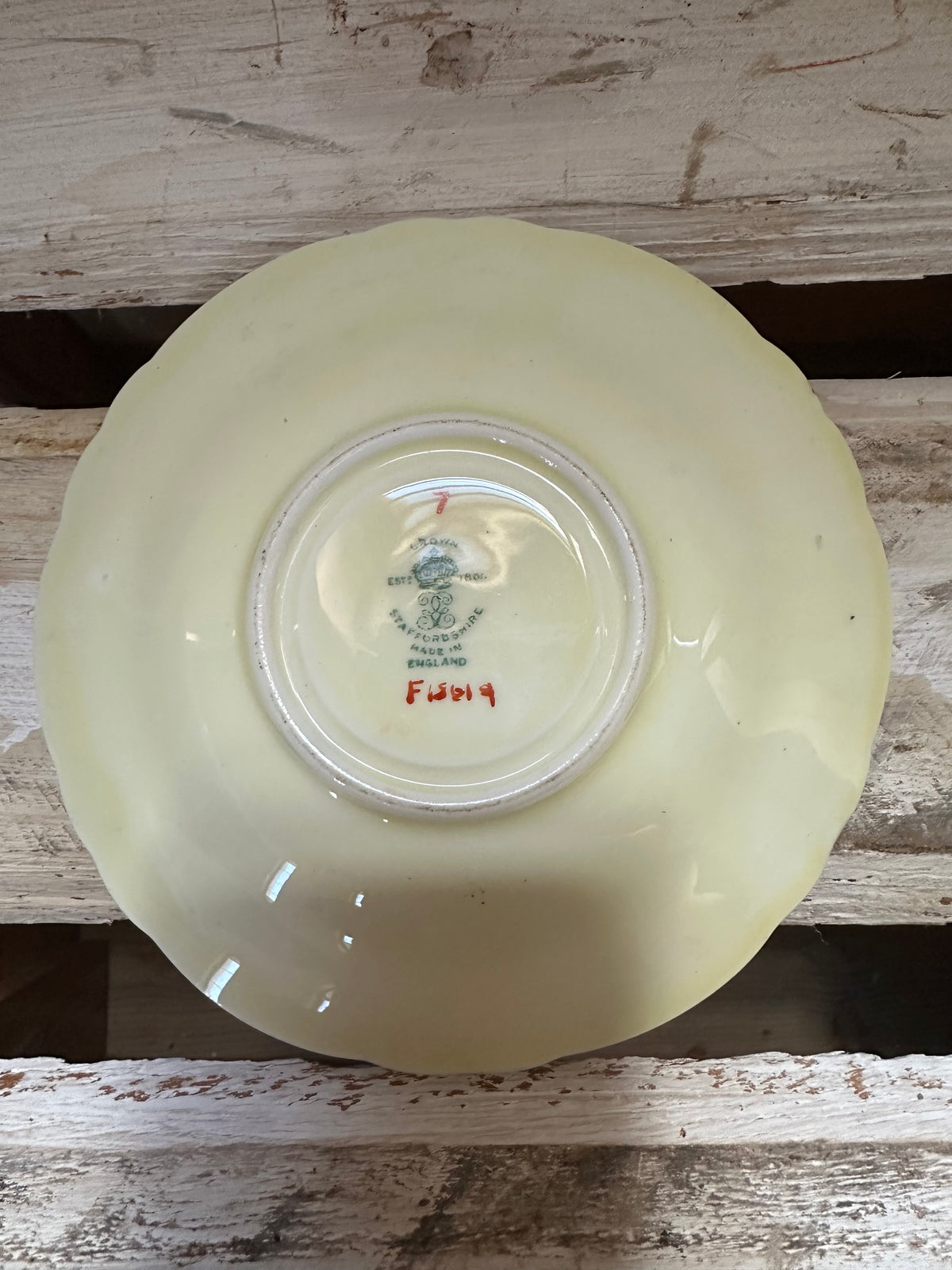 Crown Staffordshire Saucer - Yellow Poppies & Daisies. Set of 3