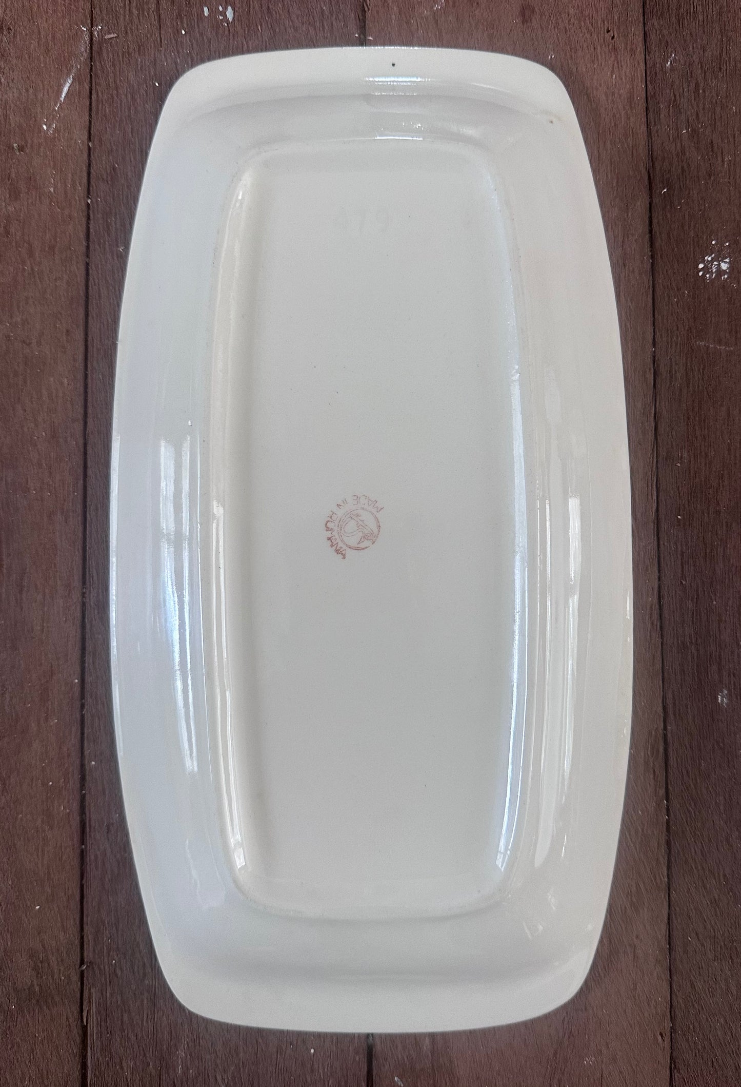 Mid-Century Romanian Ceramic Sandwich Tray - Plum & Yellow Floral