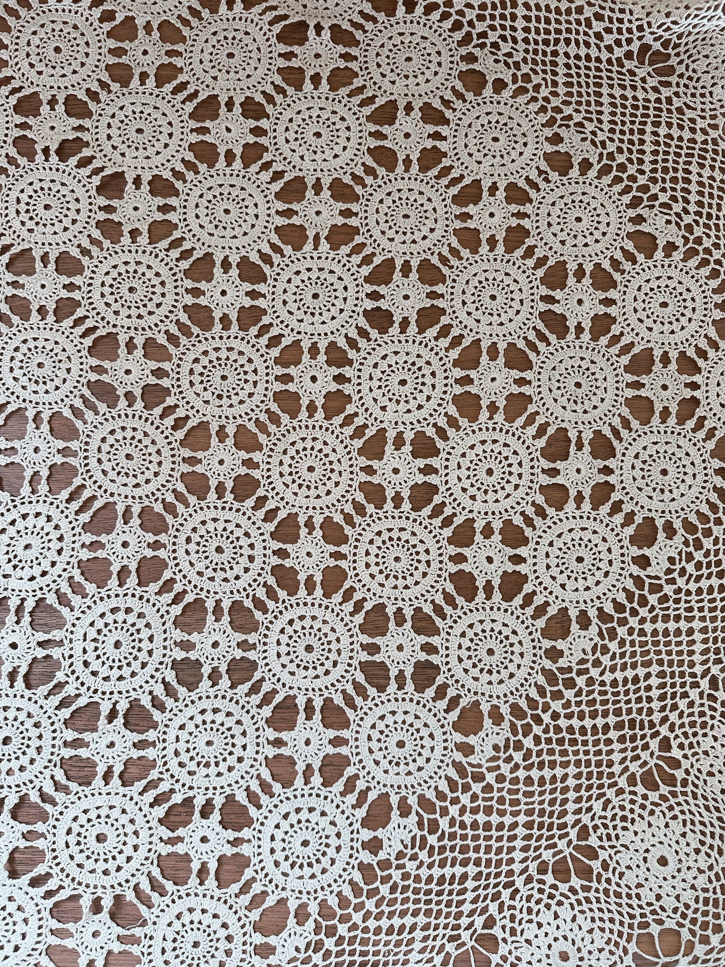 Handcrafted Vintage Crochet Lace Tablecloth