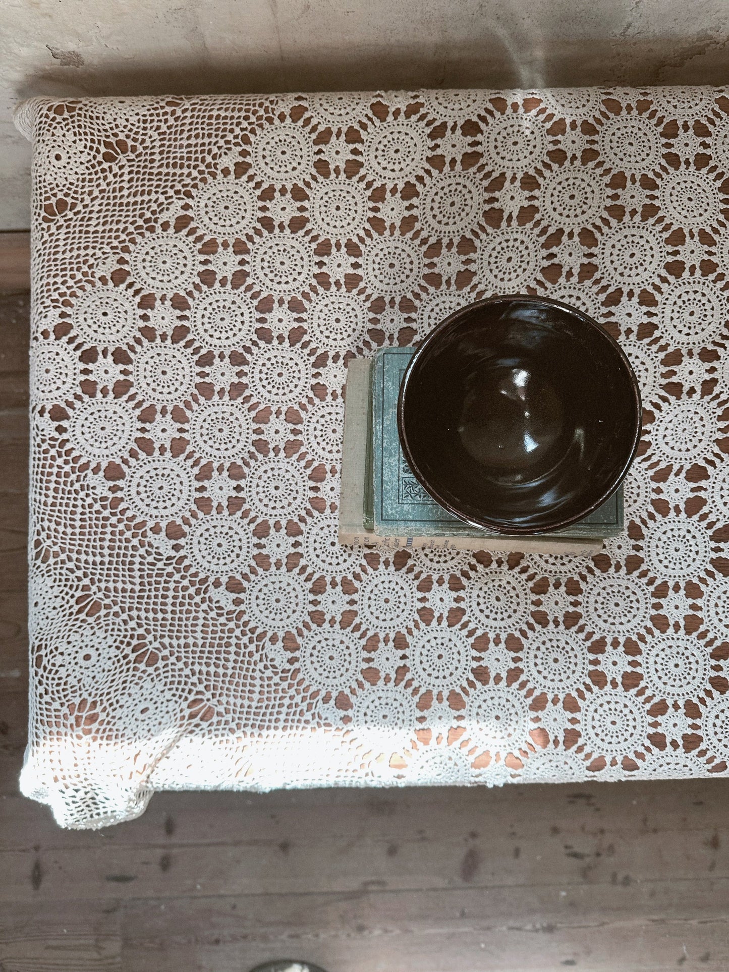 Handcrafted Vintage Crochet Lace Tablecloth
