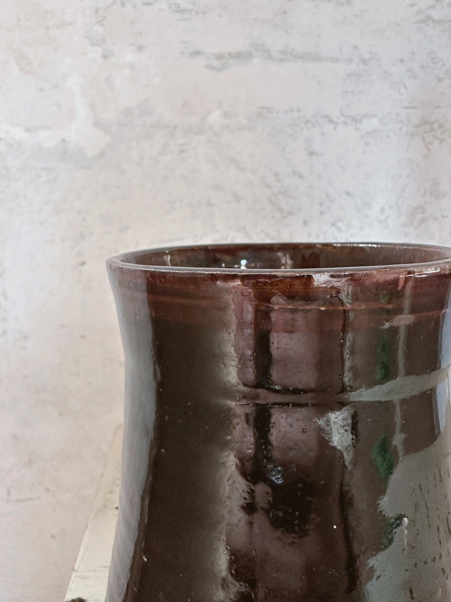 Vintage Studio Pottery Deep Brown Glazed Vase