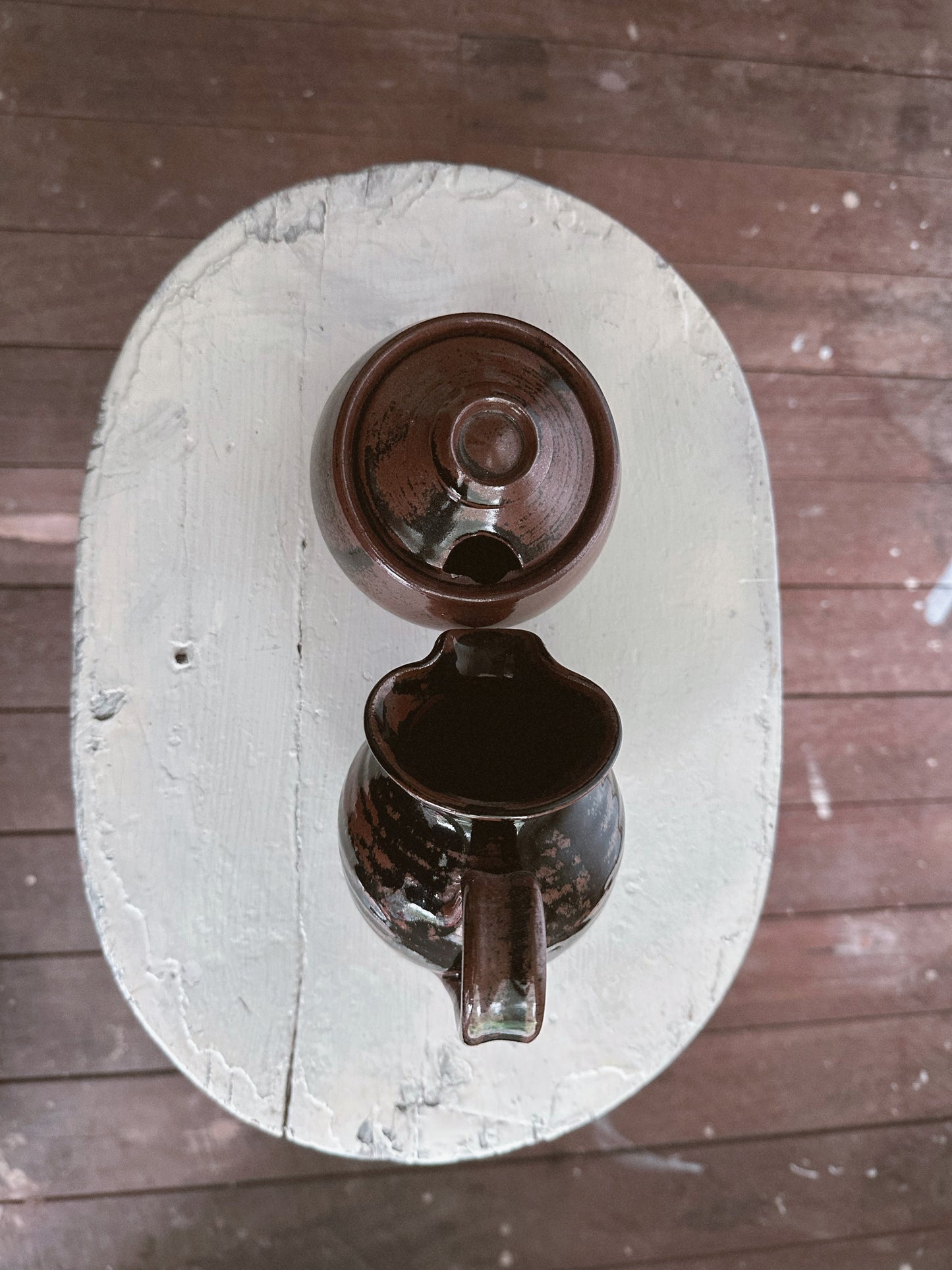 Studio Pottery Milk Jug and Sugar Bowl Set