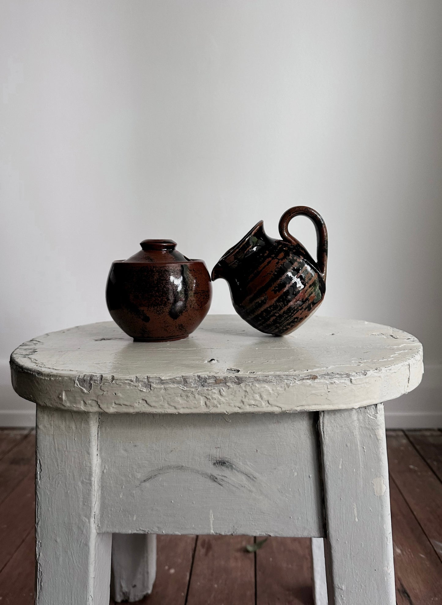 Studio Pottery Milk Jug and Sugar Bowl Set