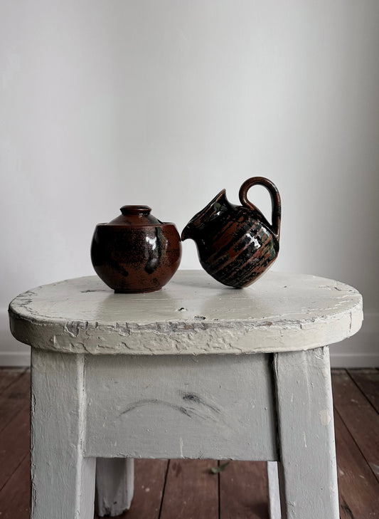 Studio Pottery Milk Jug and Sugar Bowl Set