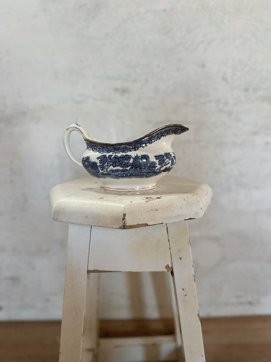 English Blue Old Willow Gravy Boat - Washington Pottery